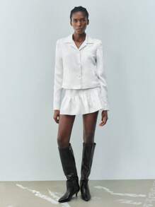 Maija 2025 Summer New Floral Textured White Elegant Women Standard Jacket, Suitable For Daily Casual, Romantic Urban Resort Wear, Suitable For Outings, Gatherings, Weddings, Guests, Vintage Style, Music Festivals, Graduation Season