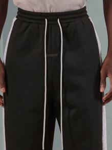 SUMWON Athletic Jogger Sweatpants With Color Block Side Panels Comfortable Drawstring Waist Casual Streetwear Training Exercise Sport Running Urban Fashion Bottoms
