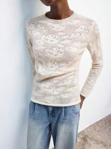 Maija 女士优雅花卉钩针针织衬衫，适合度假、休闲、派对、约会、婚礼嘉宾、早午餐、毕业典礼、海滩、情人节、春夏季 - 杏色 - 查看 7