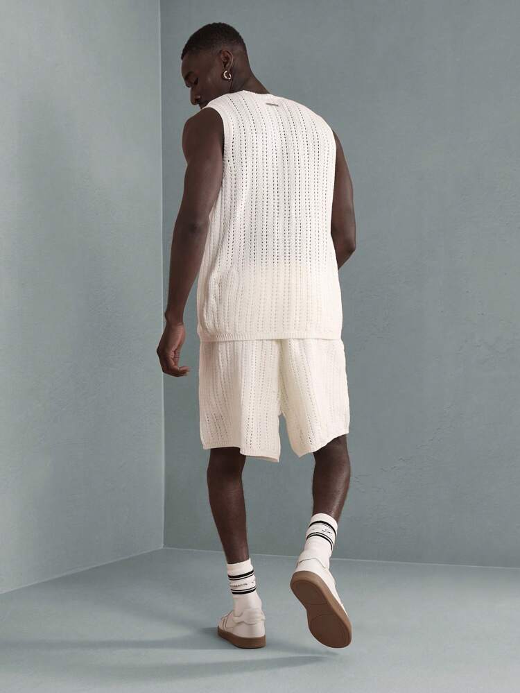 Textured Knit Tank And Shorts Co-Ord Set