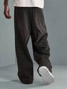 SUMWON Ultra Wide Baggy Jeans Relaxed Fit Y2K Style Skater Streetwear Oversized Denim Pants Fall Winter Fashion Loose Fit Casual - Black - View 4