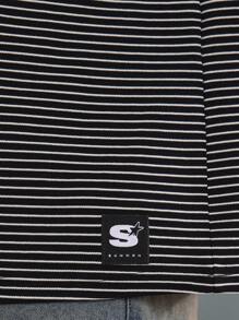 SUMWON Camiseta de rayas de corte slim esencial, de punto jersey clásico, para uso casual de verano, moda urbana, diseño moderno y minimalista para uso diario