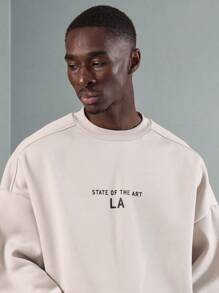 SUMWON Sudadera de cuello redondo urbana oversize tipo crop top de moda athleisure, con diseño de declaración de la ciudad de Los Ángeles