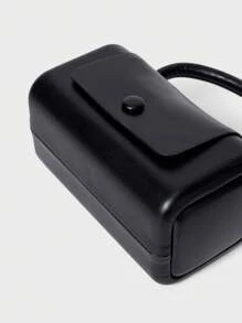 百搭简约迷你时尚手提包，圣诞节冬季圣诞礼物 - 黑色 - 查看 4