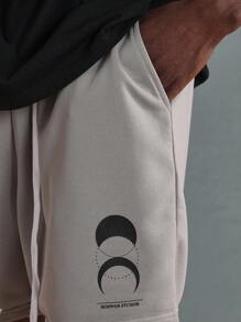 SUMWON Oversized Co-Ord Set Graphic Print T-Shirt And Shorts Celestial Moon Sun Design Athletic Streetwear Loungewear Summer Two-Piece Regular Fit Casual Urban Set - Multicolor - View 6