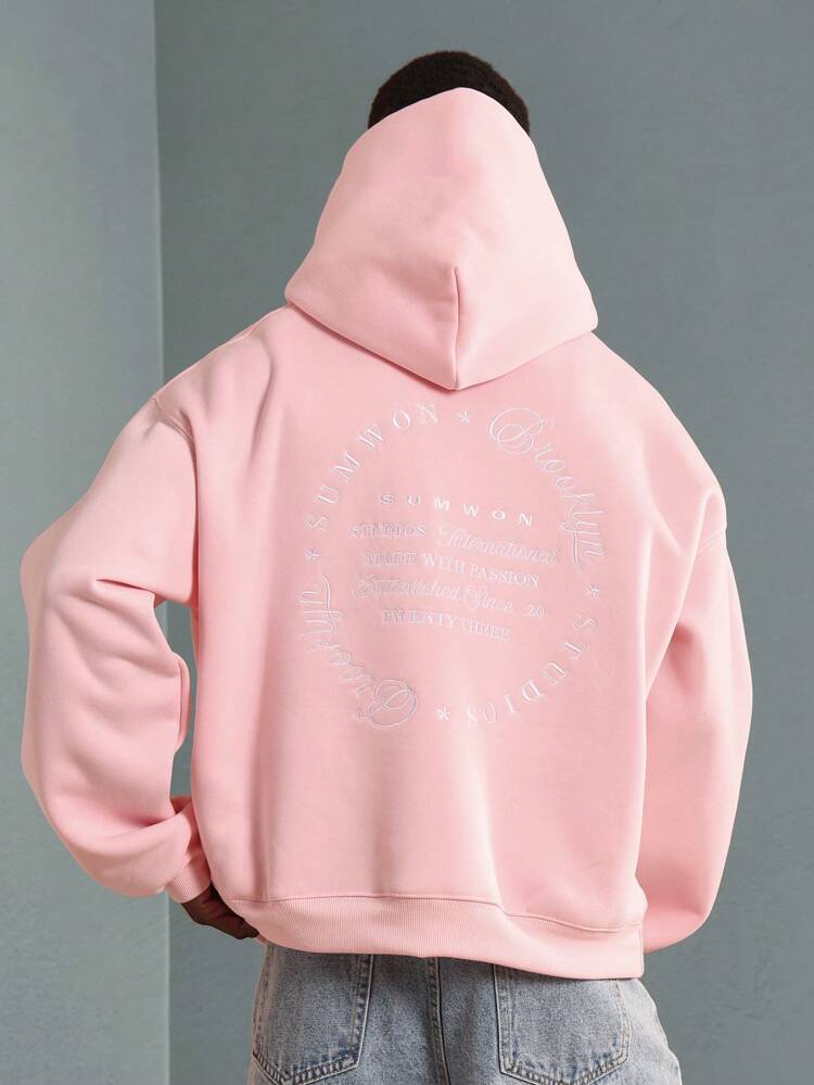 Pullover Hoodie Back Logo Print Casual Oversized Comfort