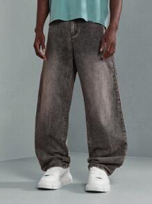 SUMWON Pantalones vaqueros de estilo patinador relajado, pantalones casuales de mezclilla de estilo vintage, ropa urbana de moda cómoda para uso diario en todas las temporadas