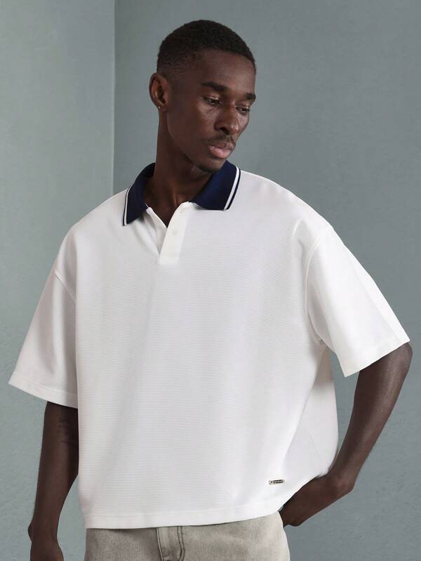 SUMWON Chemise polo en jersey ottoman de luxe, coupe ample, décontractée, professionnelle, sportive, manches courtes, respirante, vêtement d'été et de printemps pour les vacances