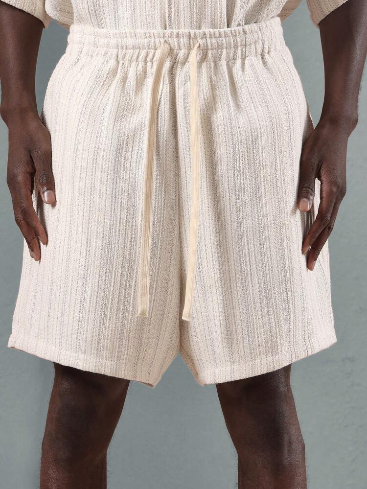 Camisa cómoda de tejido acanalado texturizado a juego