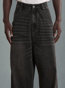 SUMWON Ultra Wide Baggy Jeans Relaxed Fit Y2K Style Skater Streetwear Oversized Denim Pants Fall Winter Fashion Loose Fit Casual - Black - View 7