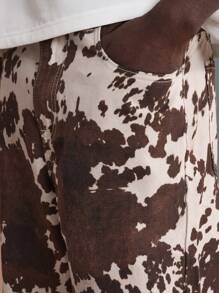 SUMWON Cow Print Straight Leg Pants Western Style Statement Bottoms High Fashion Animal Pattern Street Style Casual Trousers Fall Winter Fashion - Multicolor - View 6
