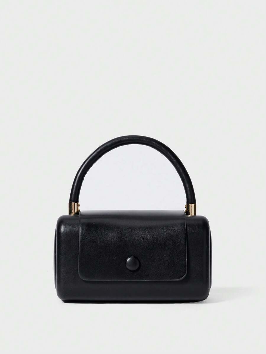 百搭简约迷你时尚手提包，圣诞节冬季圣诞礼物 - 黑色 - 查看 1