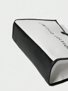 防水、轻便、商务休闲字母图案撞色包边购物袋，适合青少年、女性、大学生、职场新人及白领人士，完美适用于办公室、大学、工作、商务、通勤等场合，也是圣诞节和冬季的理想礼物。