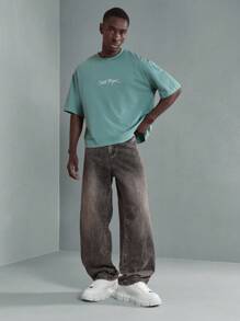 SUMWON Pantalones vaqueros de estilo patinador relajado, pantalones casuales de mezclilla de estilo vintage, ropa urbana de moda cómoda para uso diario en todas las temporadas