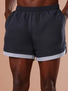 SUMWON Classic Athletic Swimming Trunks Sporty Beach Shorts Summer Vacation Resort Poolside Leisure Performance Athletic Workout Surf Board Coastal Comfort Adjustable Waist - Blue - View 7