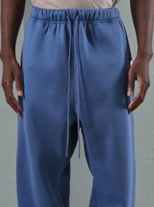 SUMWON 运动慢跑运动裤休闲健身跑步训练休闲裤带弹性脚踝袖口冬秋季舒适贴合男士运动服 - 藏蓝色 - 查看 7