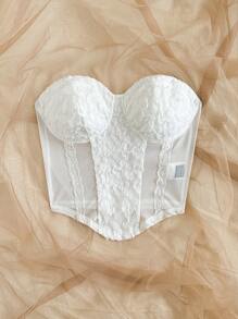 Soleia 女士白色纹理短款紧身胸衣上衣，合身设计，适合度假、派对、浪漫约会、情人节、下午茶、复活节、婚礼季、狂欢节、返校、毕业典礼、海滩巡游
