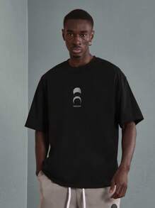 SUMWON Oversized Co-Ord Set Graphic Print T-Shirt And Shorts Celestial Moon Sun Design Athletic Streetwear Loungewear Summer Two-Piece Regular Fit Casual Urban Set - Multicolor - View 3