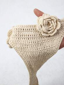 Swim Chiccia 2 pièces Tenue de plage pour femme, Top à bretelles en crochet à fleurs d'été de couleur unie et ensemble de cache-maillot avec nœud sur le côté