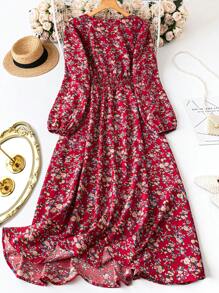 Robe casual élégante à manches longues et col V pour femme en grande taille, tenue maxi pour femme au printemps/automne