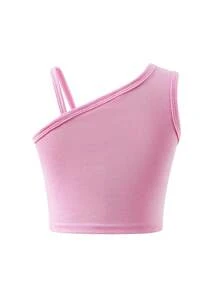 Young Girl Versatile Bowknot Strap Tank Top, Pink Design - Pink - View 2