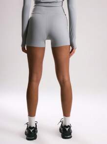 Musera Sport " Sport" High Rise Contour Stitch Cycling Shorts , Padel, Tennis, Pickleball Gym Fitness - Silver - View 4