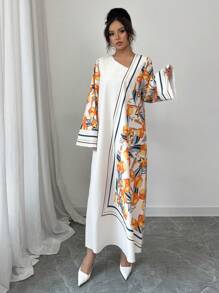 Yasmyna 女式宽松梭织长袖阿拉伯连衣裙，多色，阿拉伯连衣裙，端庄