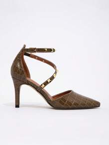 CUCCOO SZL Women's Minimalist Practical Multi-Function High Heel Pumps - Grey - View 4