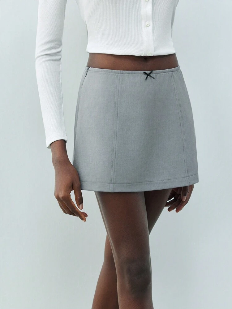 SHEIN Maija Falda elegante y moderna de mujer de color gris, adecuada para salir, vacaciones y fiestas de vacaciones