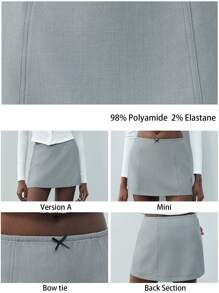 Maija 春季新款灰色都市现代优雅女士裙子适合外出度假和节日聚会 - 灰色 - 查看 3