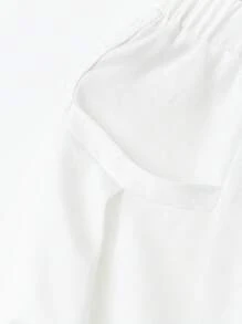 SHEIN LUNE Women's Lace Hollow Out Patchwork Casual Pants, Spring/Summer Fall Cloth For Women - White - View 5