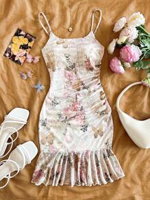 Soleia Women's Floral Mini Dress, Vintage Style, Romantic, Vacation, Summer - Multicolor - View 4