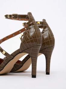 CUCCOO SZL Women's Minimalist Practical Multi-Function High Heel Pumps - Grey - View 5