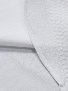 Manfinity Homme Áo sơ mi nam tay ngắn cài nút trơn màu trơn đơn giản làm quà tặng bạn trai, áo sơ mi trắng - trắng - Xem 8