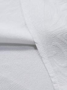 Manfinity Homme 男士纯色休闲短袖衬衫，适合外出穿着，白色男士短袖衬衫 - 白色 - 查看 7