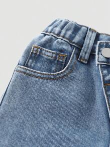 Jeans holgados y cómodos de cintura elástica asimétrica desgastados, con diseño versátil para uso diario, de estilo casual de moda urbana Y2K, de la nueva colección 2025, ideales para uso cotidiano,