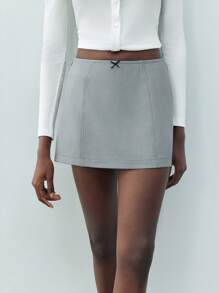 Maija 春季新款灰色都市现代优雅女士裙子适合外出度假和节日聚会 - 灰色 - 查看 4