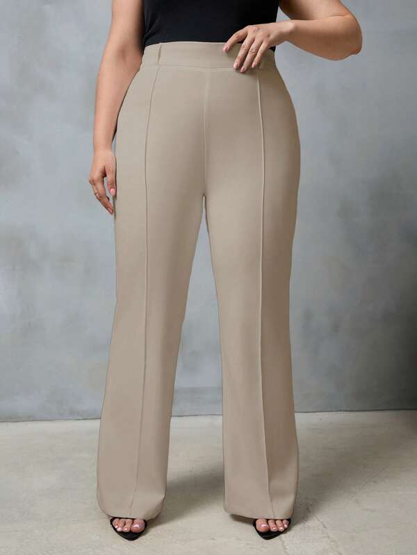 RueChic Plus High Waist Flare Leg Suit Pants