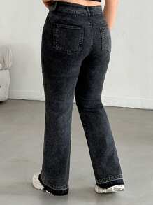 RueChic Jeans casual versatili a vita alta e gamba dritta con tasche, taglie forti per donne