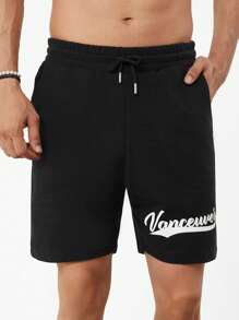 RueChic Pantaloni scurți cu snur grafic pentru bărbați