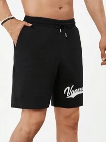 RueChic Pantaloni scurți cu snur grafic pentru bărbați