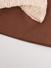 2 件装年轻男孩休闲简约时尚日常短袖 Polo 衫和短裤套装 - 米色 - 查看 5