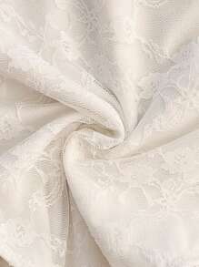 Soleia Pink Knit Textured Romantic Lace Ruffle Edge Casual Vacation Retro Bodysuit For Women