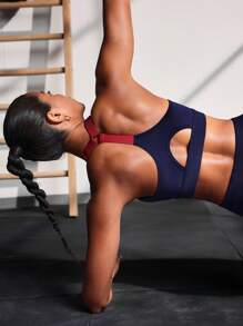 POWERISTA Powerista Women's Daily Fitness Yoga Bra With Color Block Hollow Back Design