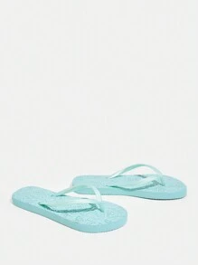 Grefit CUCCOO Star Print Flat Slip-On Sandals, Suitable For Home, Beach, Outdoor Wear - Mint Green - View 5