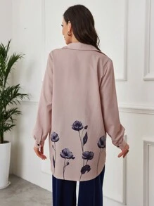 Lacomfia Front Button Down Floral Casual Shirt Fall Cloth For Women - Multicolor - View 3