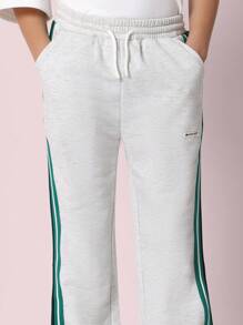 SUMWON Premium Athletic Jogger Sweatpants With Side Stripe Detail, Elastic Ankle Cuffs, Sporty Training Workout Bottoms For Urban Active Lifestyle - Grey - View 6