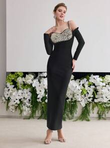 MOTF Soiréza VESTIDO CON DETALLES DE PERLAS FALSAS Y CREMALLERA - Negro - Ver 4