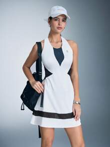 Women's Sleeveless Color Block Patchwork Casual Outdoor Mini Dress