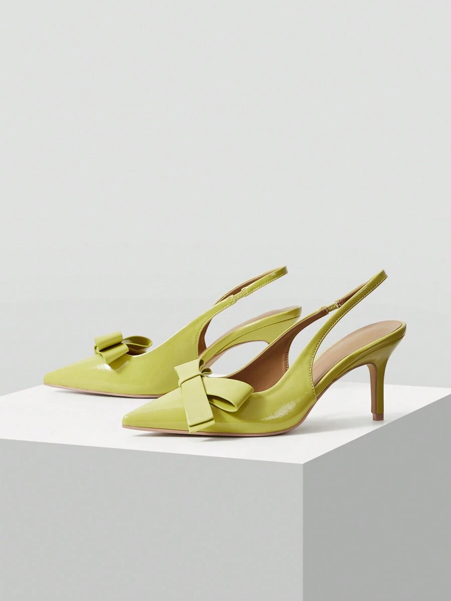 MOTF PREMIUM POINTED TOE STILETTOS HIGH HEELS WOMEN FASHION PUMPS - Yellow - View 2